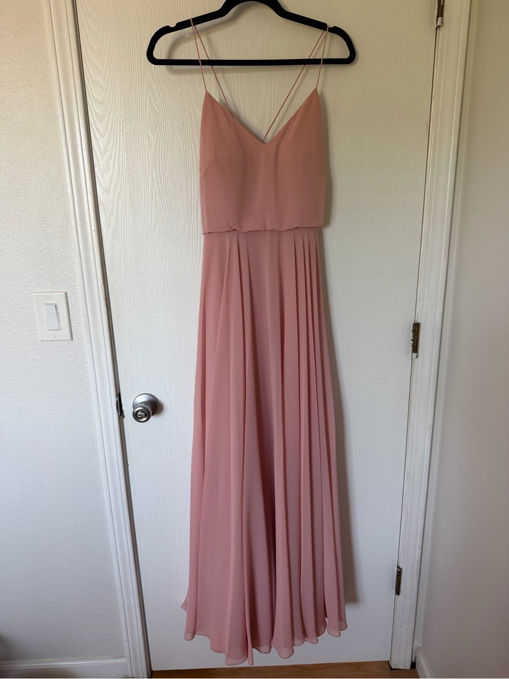 Jenny Yoo Dusty Rose Spaghetti Strap Maxi Dress